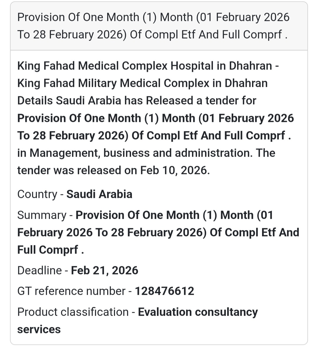 🏥  Evaluation Consultancy Services