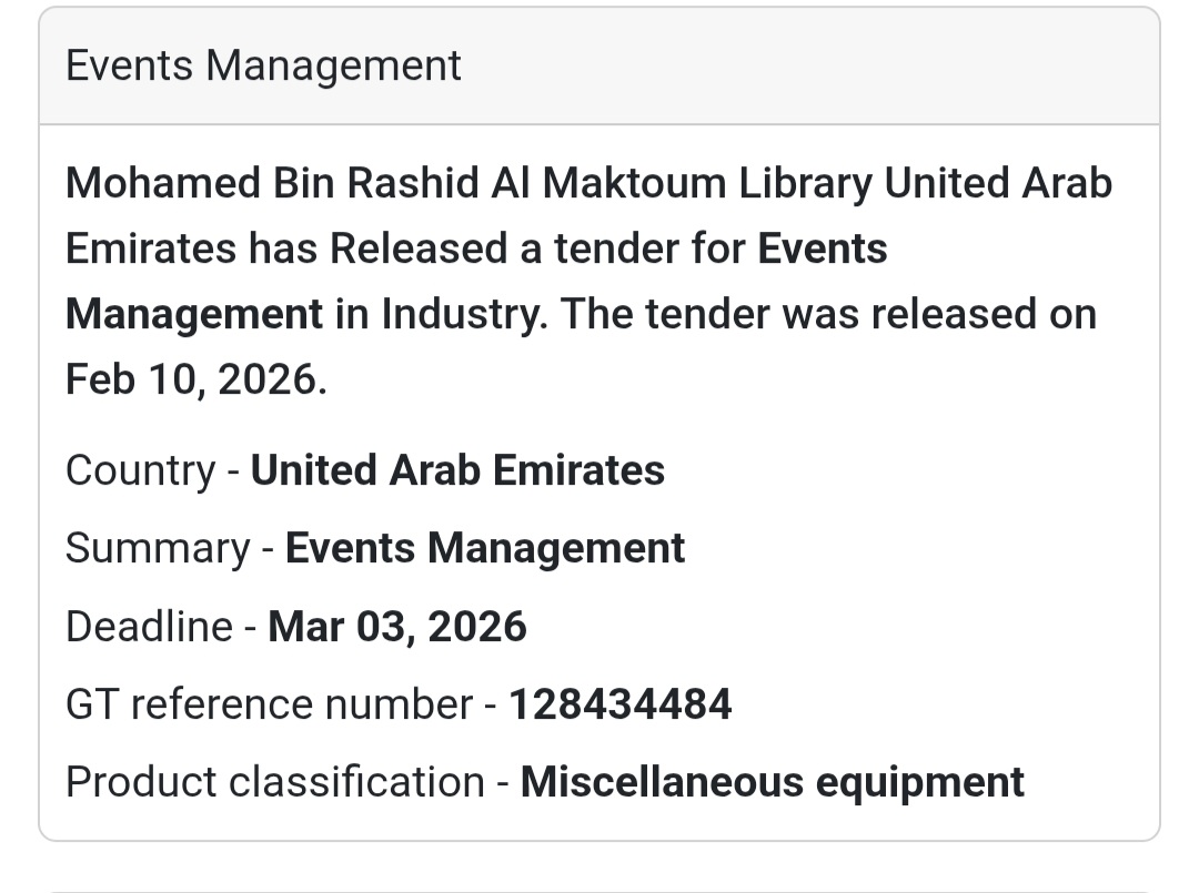 🎤 Events Management – UAE