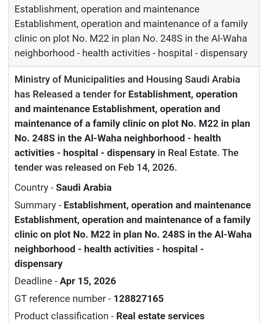 🏥 Family Clinic – Al-Waha – KSA