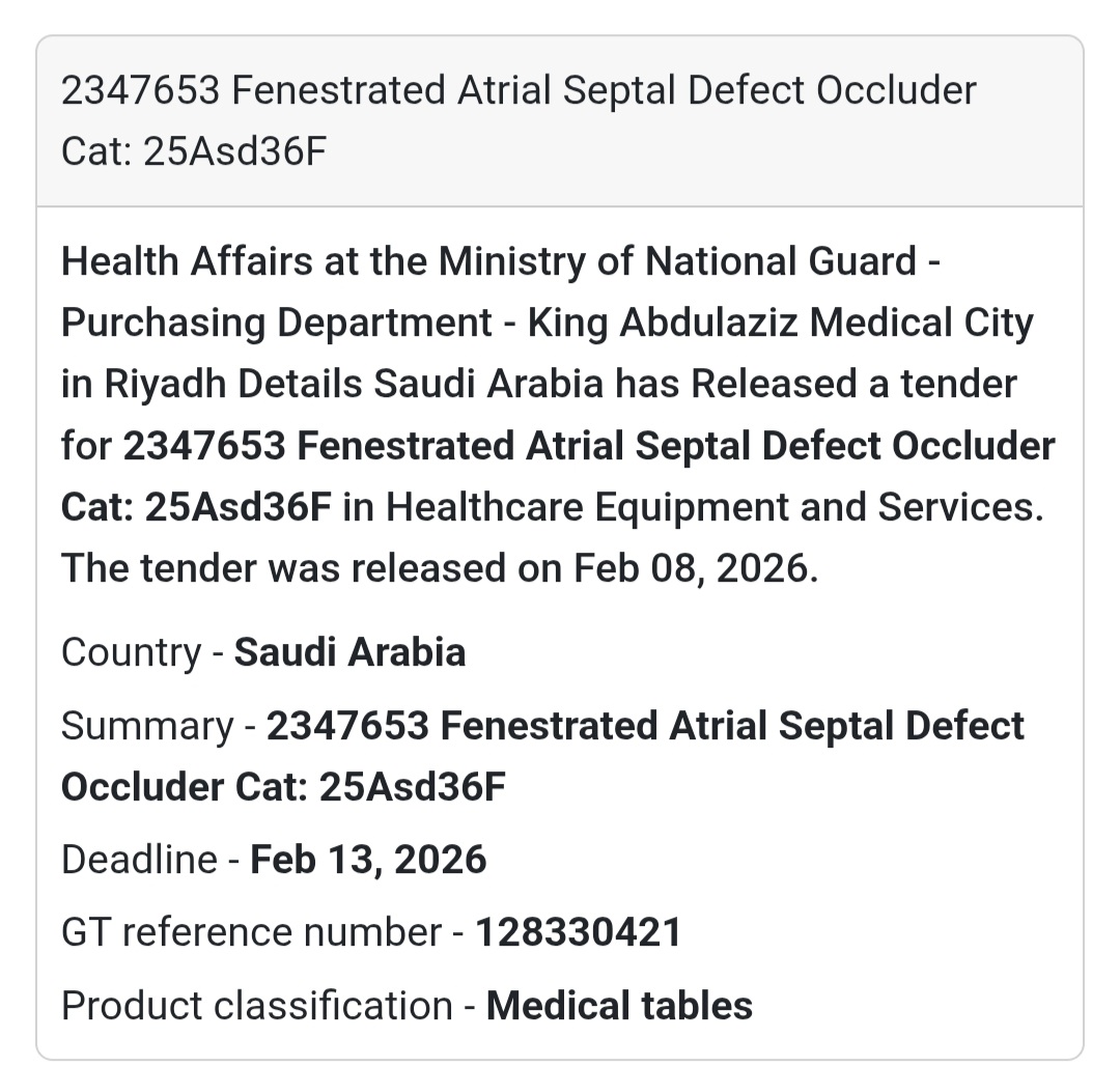 ❤️ Fenestrated Atrial Septal Defect Occluder (25ASD36F)