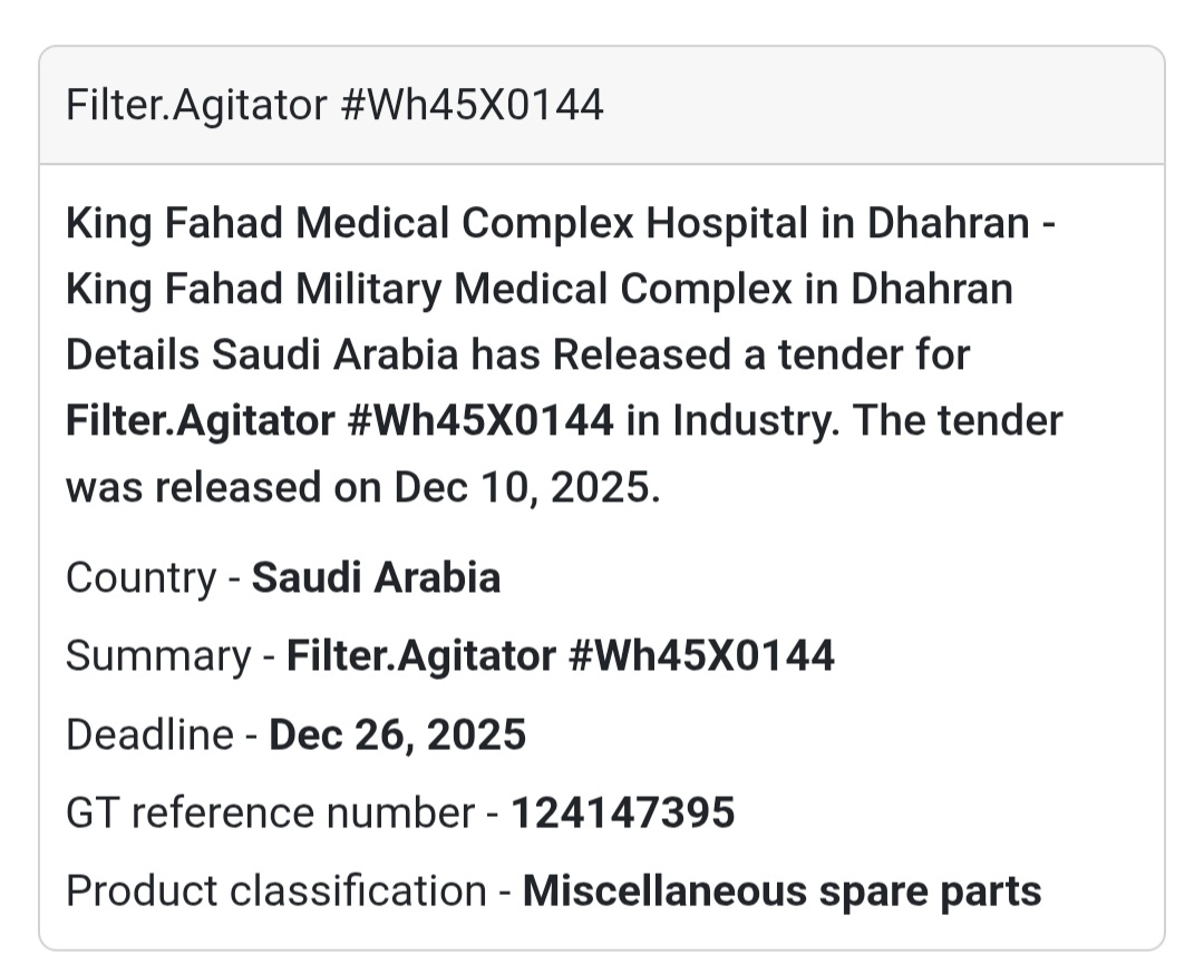 ⚙️ Filter Agitator Spare Part (#WH45X0144)