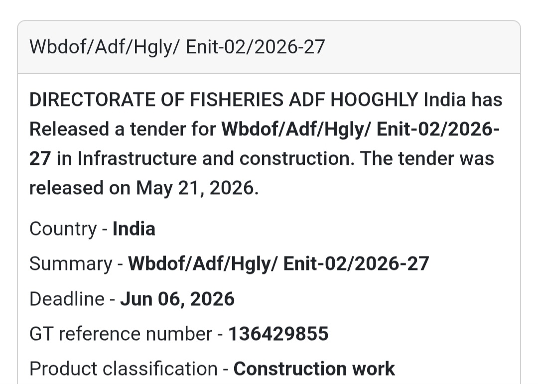 🚧 Fisheries Infrastructure Tender