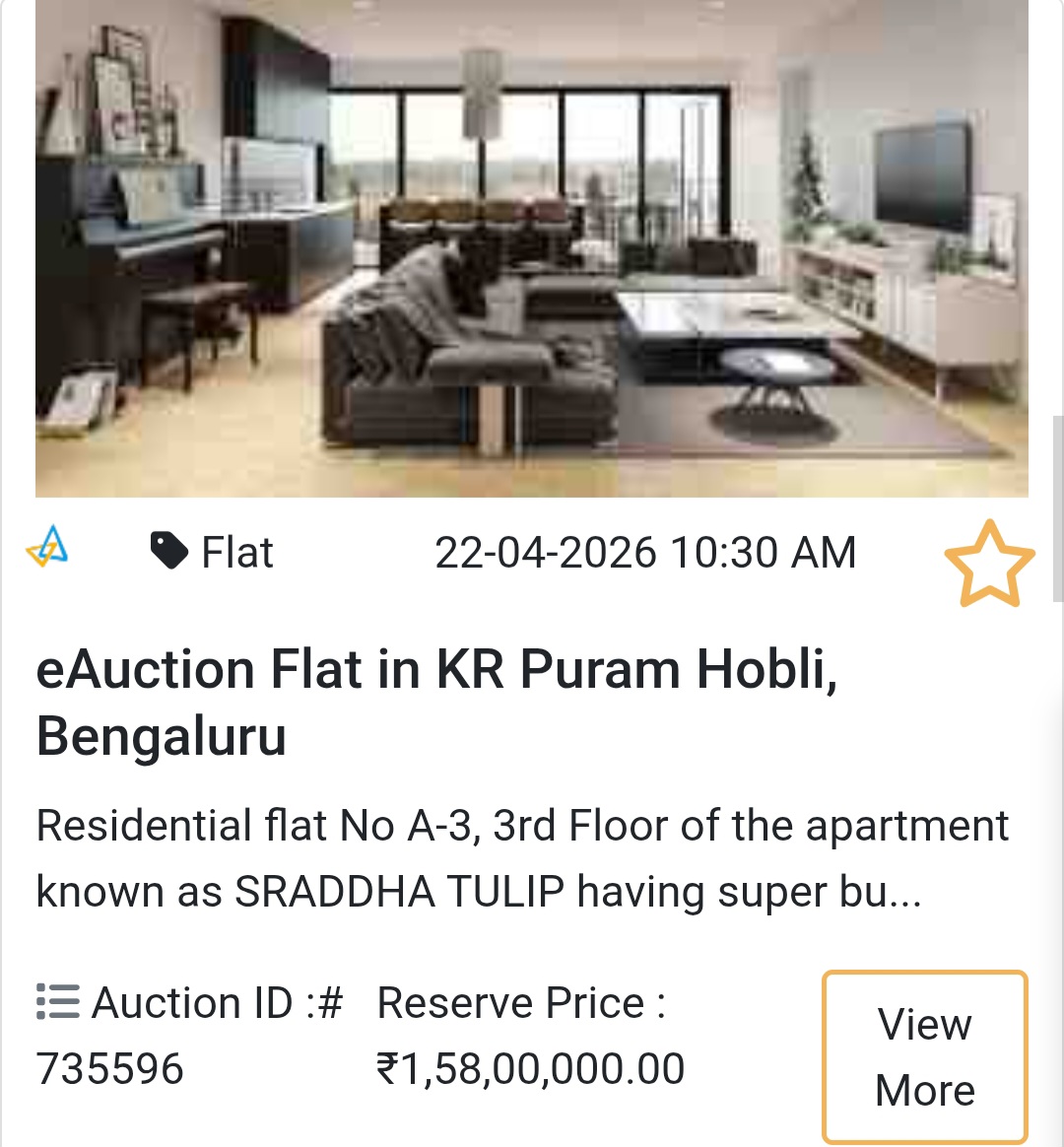 🏢 Flat Auction in KR Puram Hobli | Budget Friendly