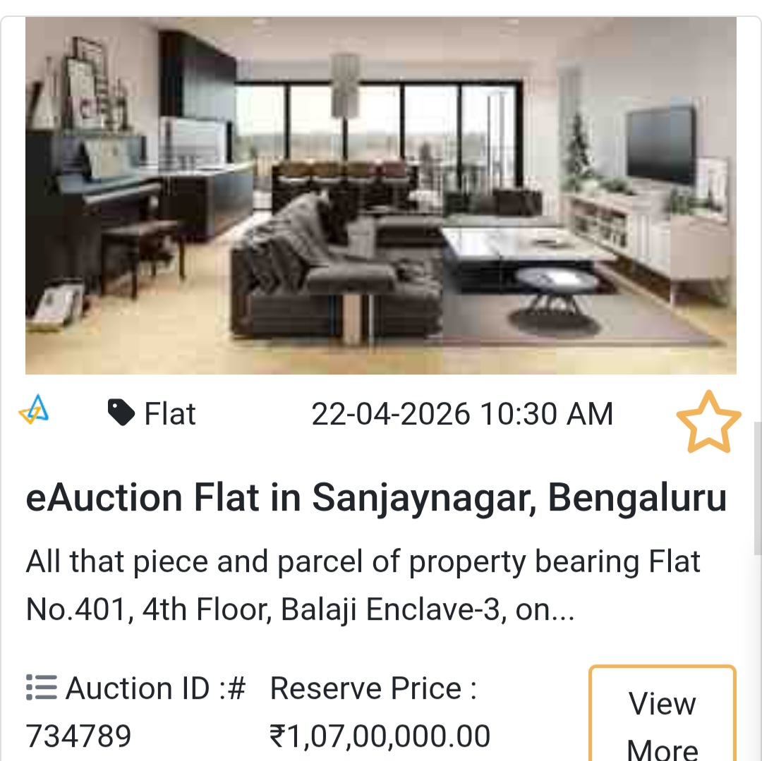 🏙️ Flat Auction in Sanjaynagar,