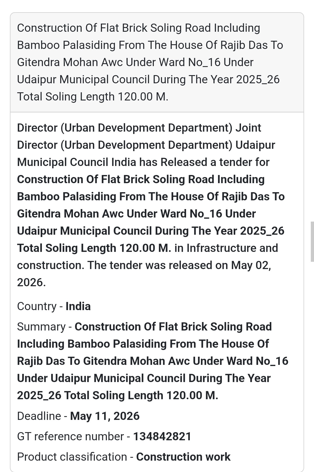 🧱 Flat Brick Soling Road Work
