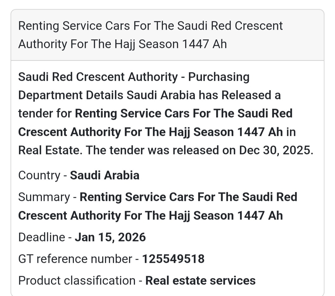 🚗 Fleet Services Tender