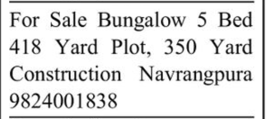 🏡 FOR SALE – 5 Bedroom Bungalow | Navrangpura