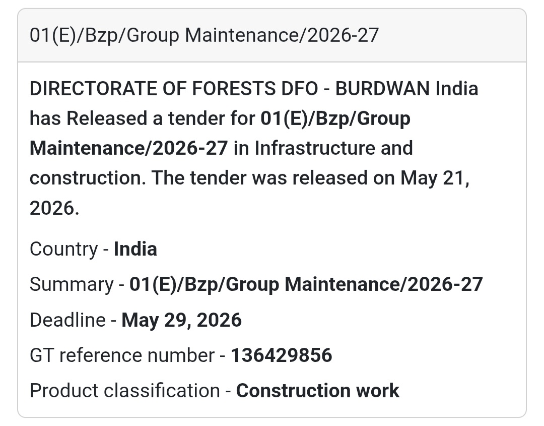 🌳 Forest Department Maintenance Tender