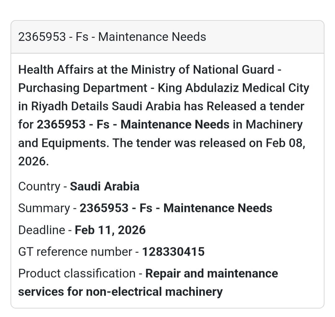 🧰 FS – Maintenance Needs