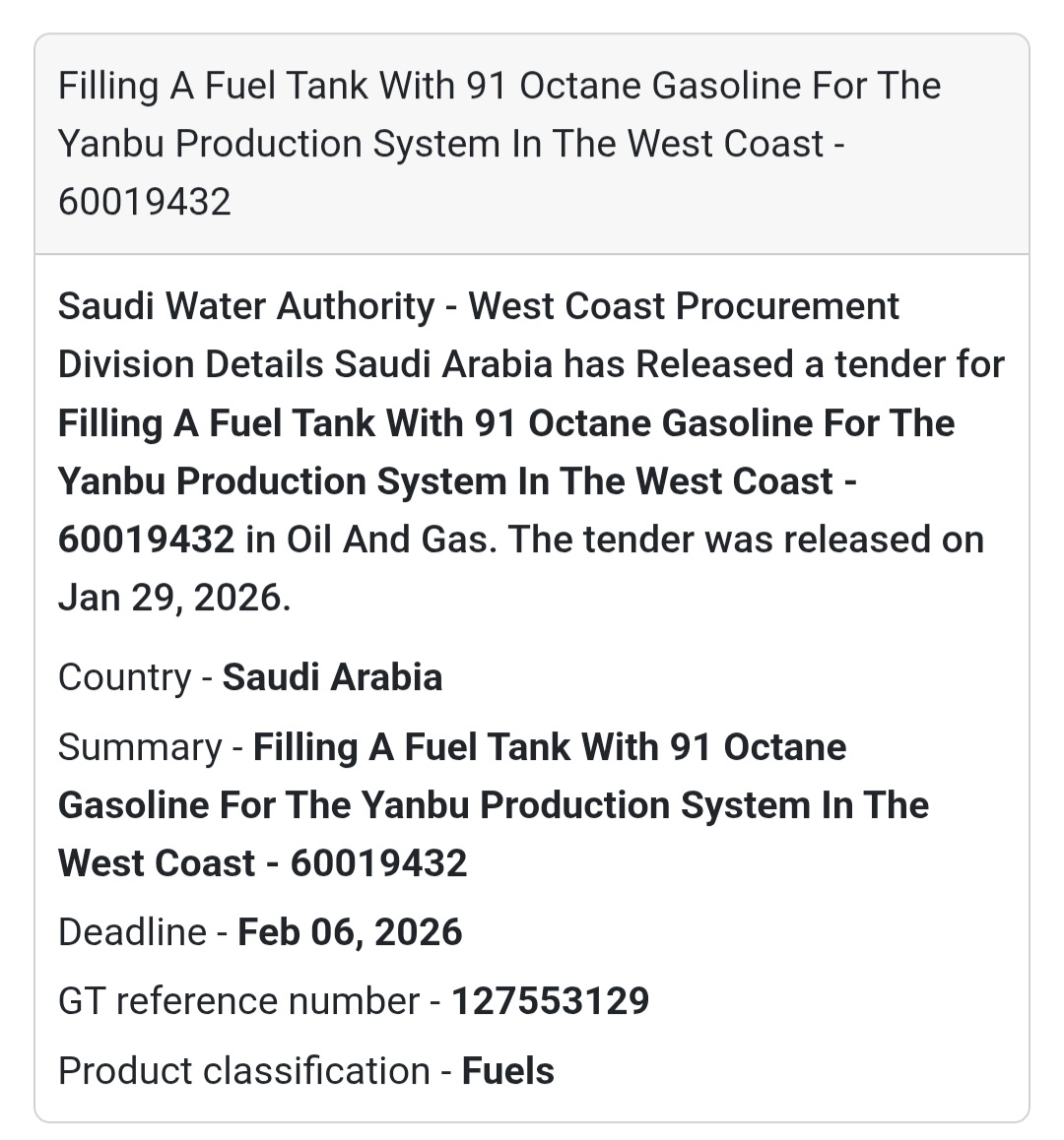 ⛽ Fuel Supply Contract
