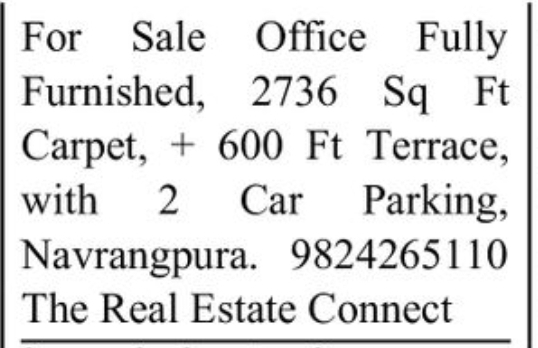 🏢 Fully Furnished Office for Sale – Navrangpura