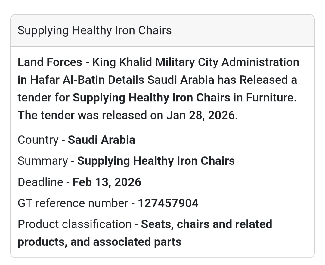 🪑 Furniture Supply | Hafar Al-Batin Healthy Iron Chairs