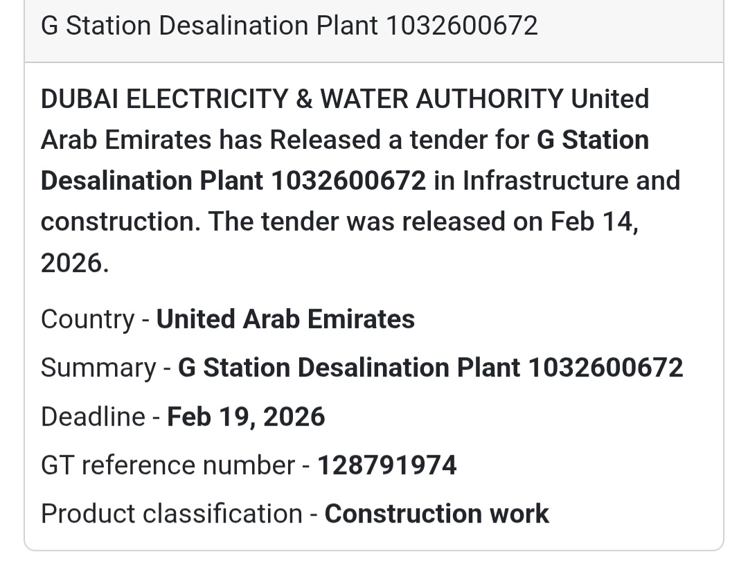 🏗️ G Station Desalination Plant – UAE