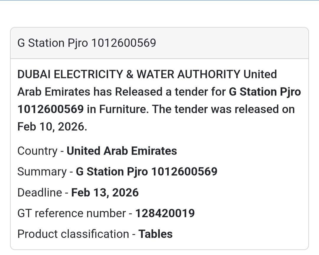 🪑 G Station Project – Tables Supply