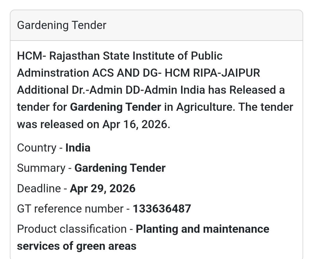 🌿 Gardening Tender – Jaipur