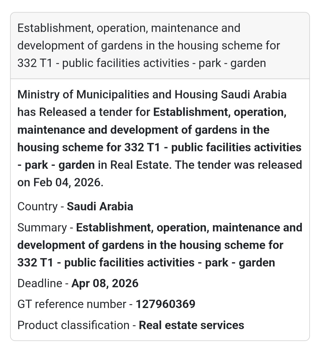 🌳 Gardens Development – Housing Scheme 332 (T1)