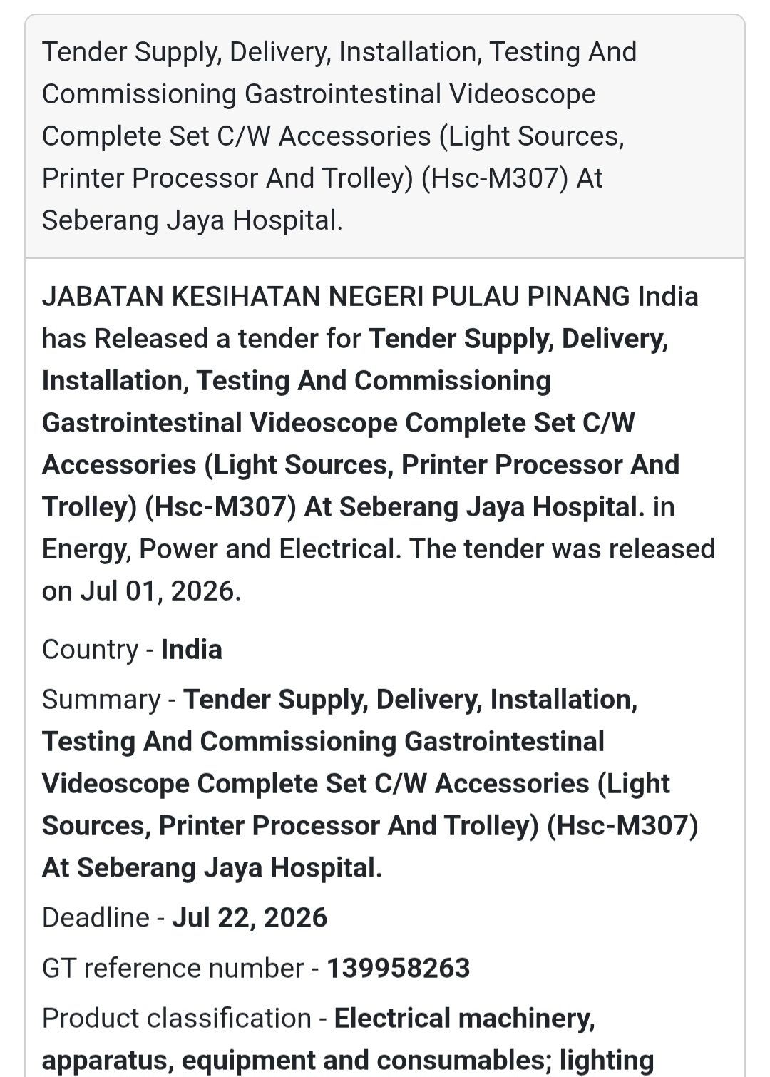 🔬 Gastrointestinal Videoscope Supply | Penang, Malaysia