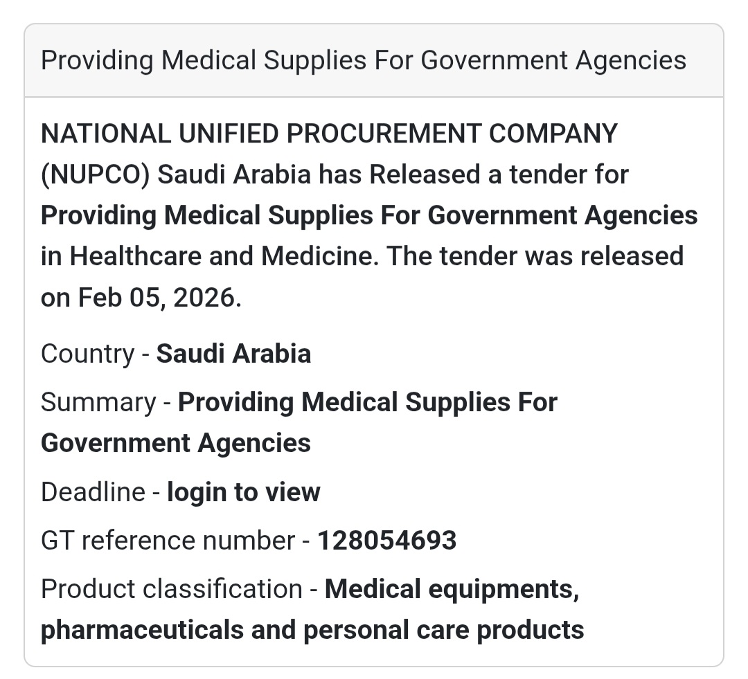 🏥 Government Healthcare Supplies
