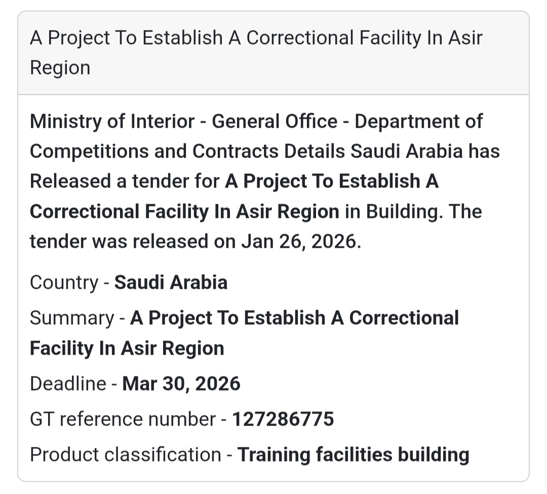 🏗️ Government Tender Opportunity – Saudi Arabia