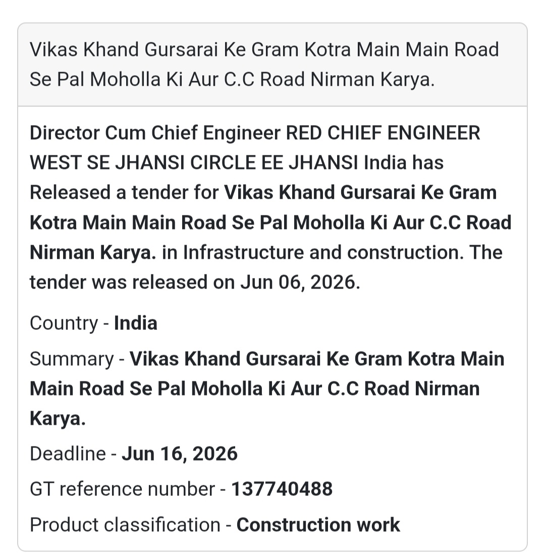 🛣️ Gram Kotra, Gursarai, Jhansi | C.C. Road Construction Work
