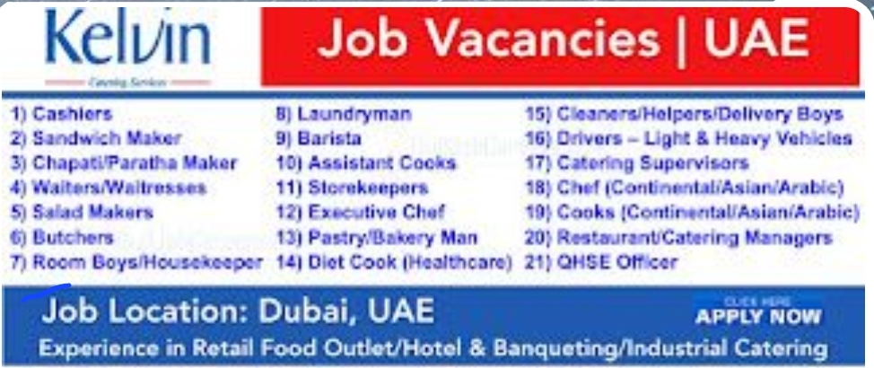 ✨ Gulf Catering & Support Services LLC – UAE Hiring Now! 🇦🇪✨