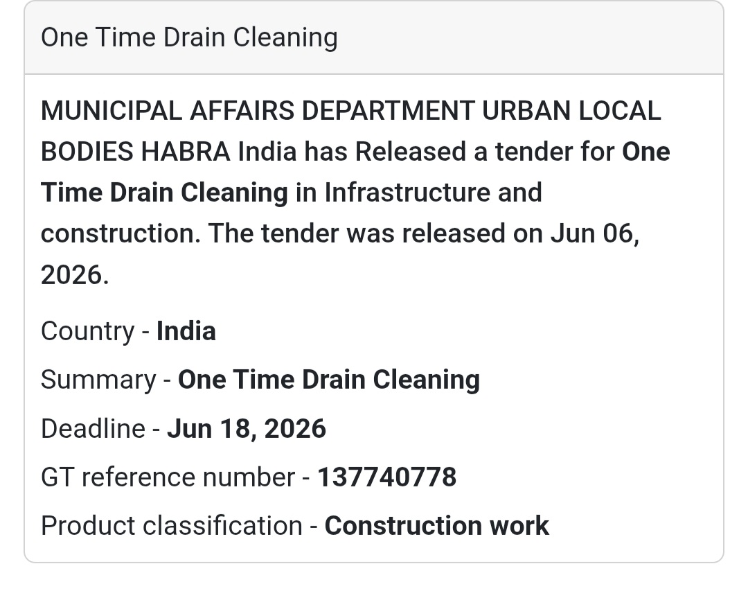 🧹 Habra, West Bengal | One-Time Drain Cleaning Work