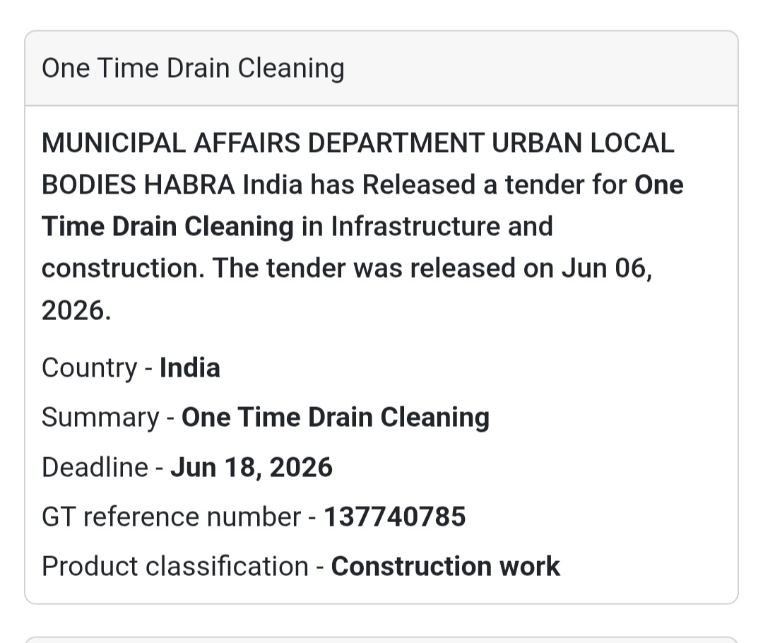 🧹 Habra, West Bengal | One-Time Drain Cleaning Work