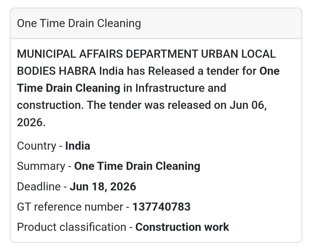 🧹 Habra, West Bengal | One-Time Drain Cleaning Work