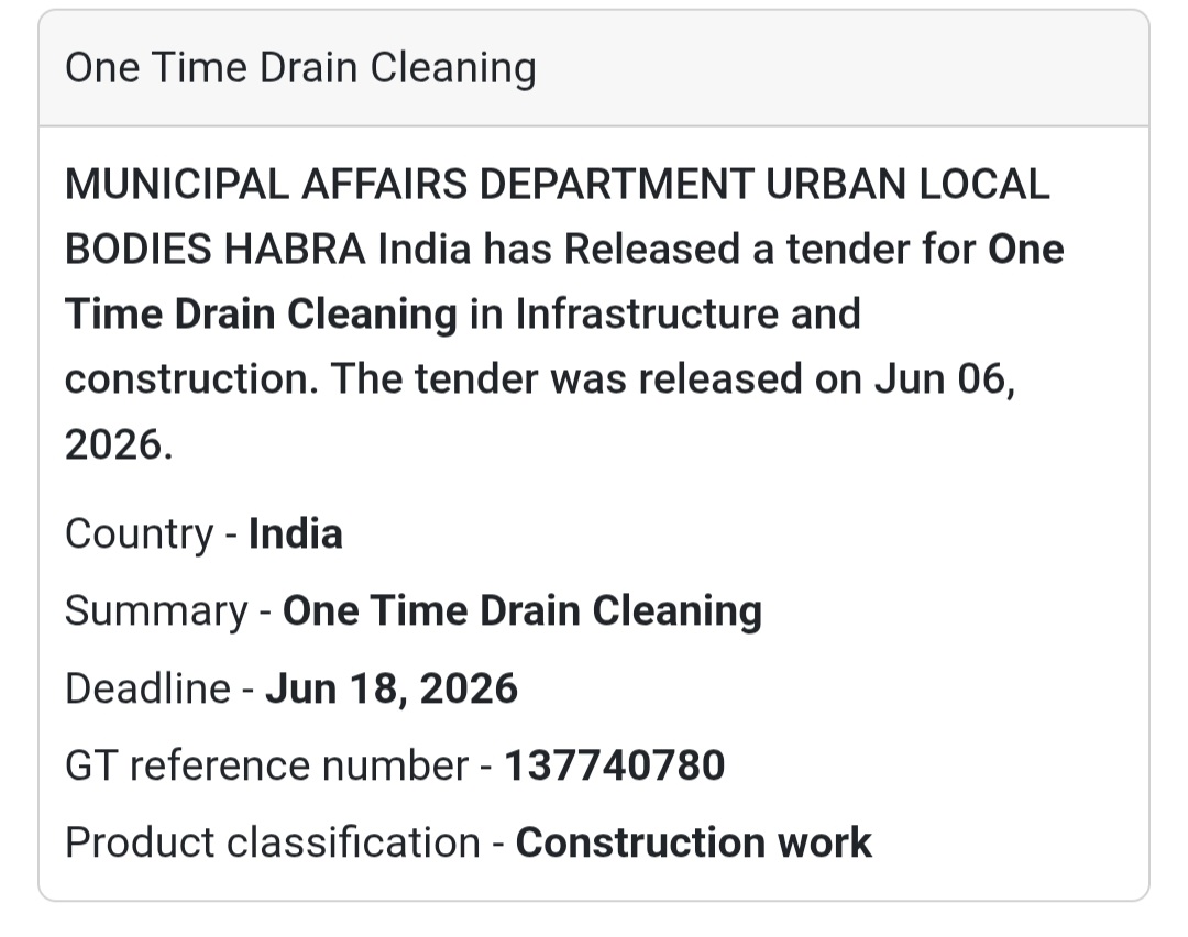 🧹 Habra, West Bengal | One-Time Drain Cleaning Work