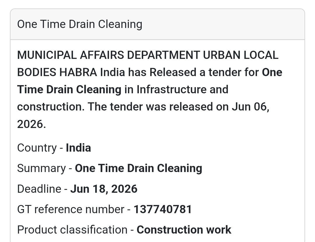 🧹 Habra, West Bengal | One-Time Drain Cleaning Work