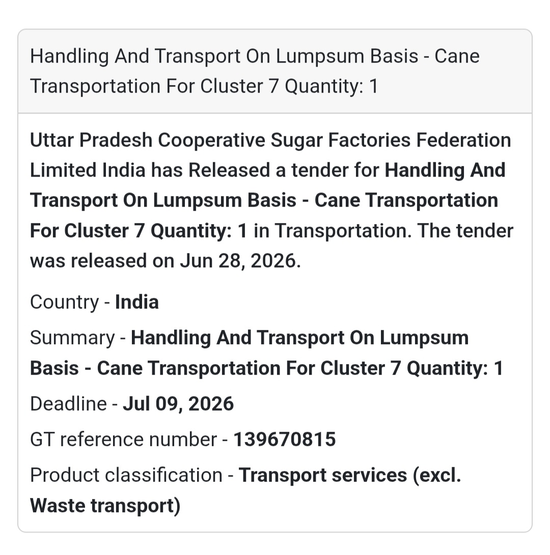 🚜 Handling & Transport of Cane – Cluster 7 | India 🇮🇳