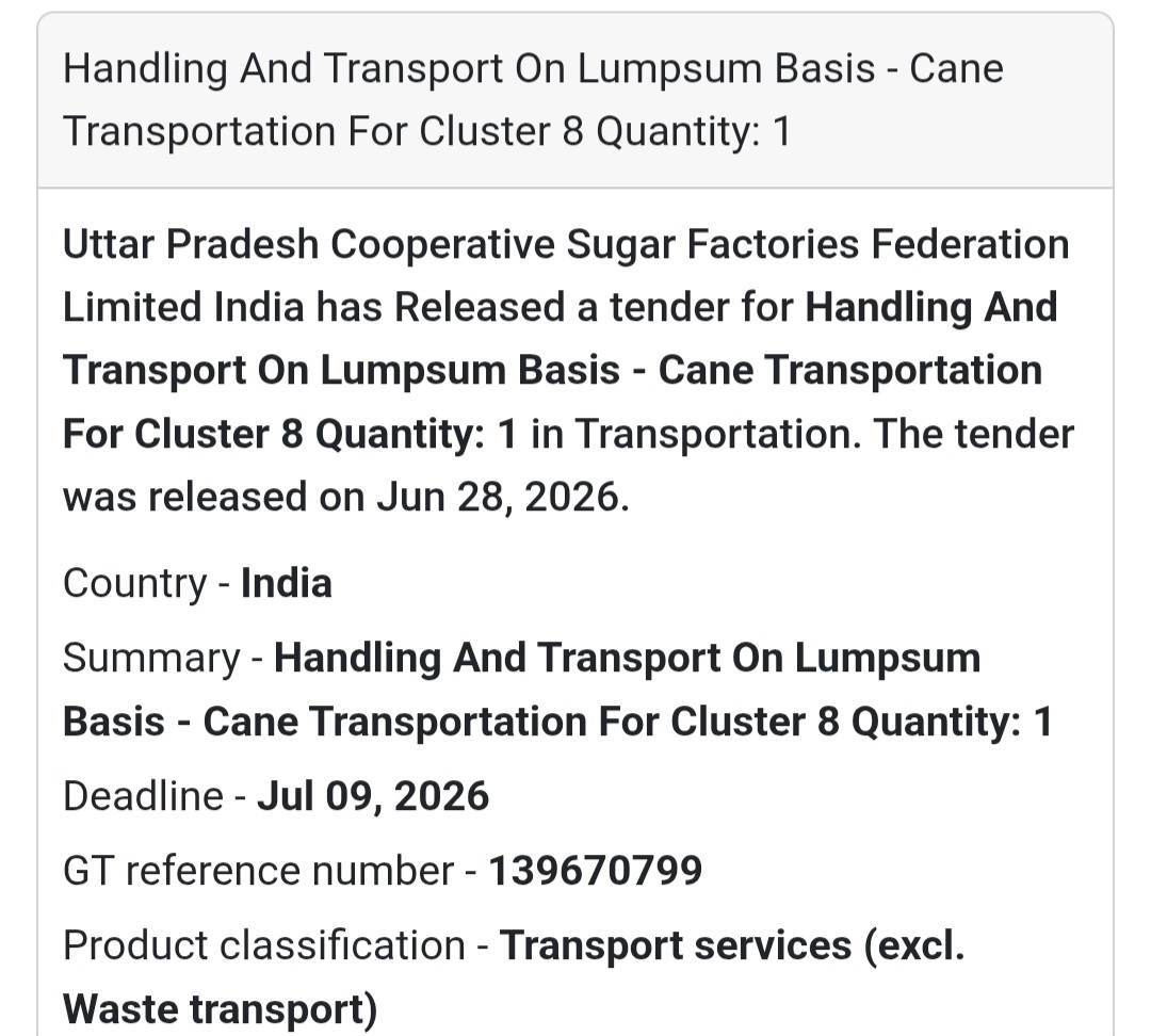 🚜 Handling & Transport of Cane – Cluster 8 | India 🇮🇳