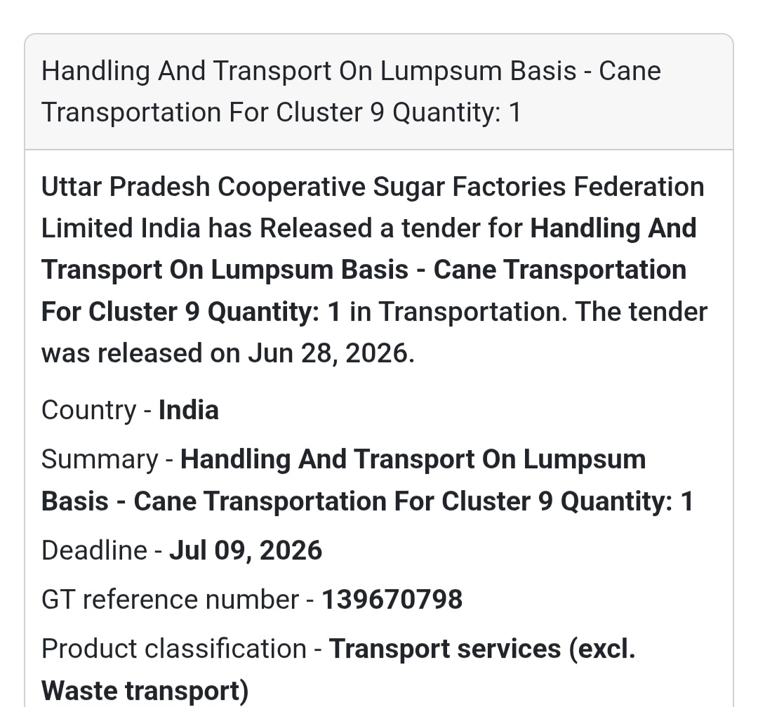 🚜 Handling & Transport of Cane – Cluster 9 | India 🇮🇳