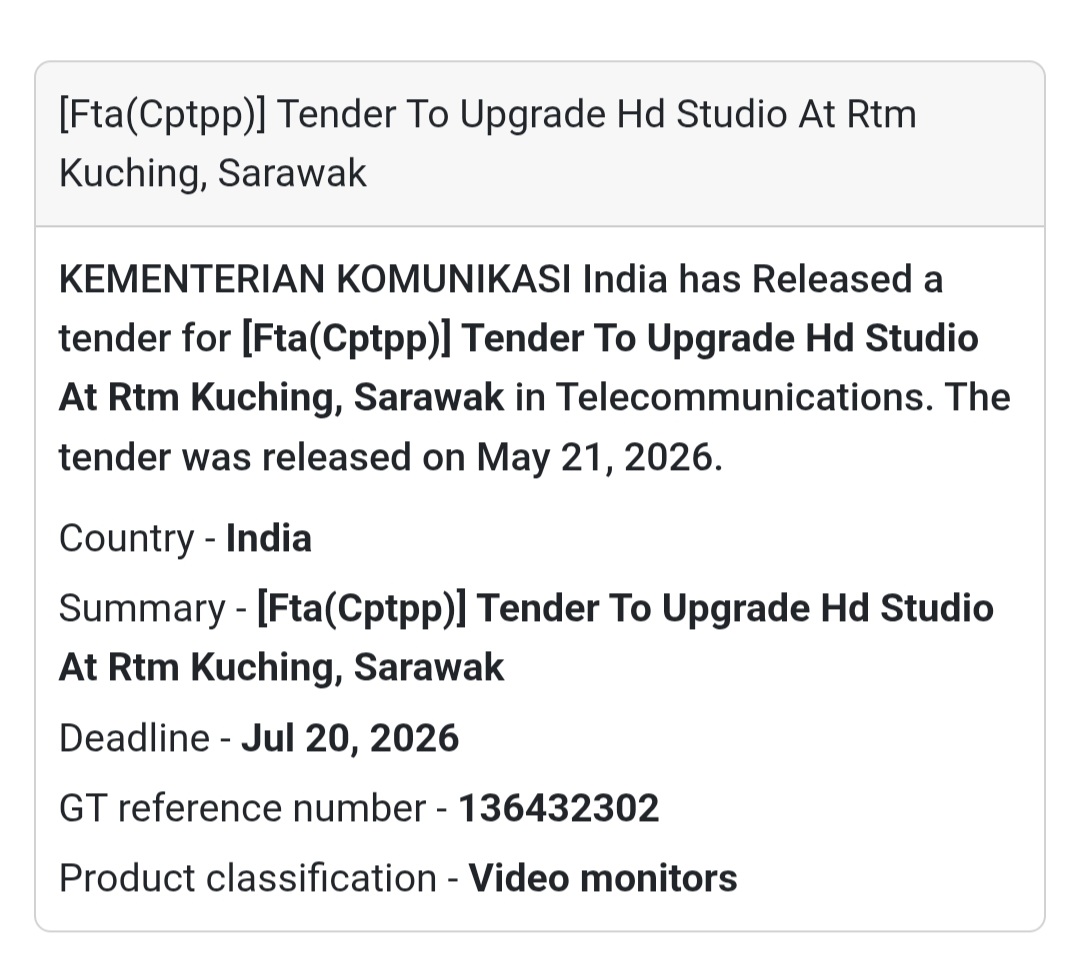 🎥 HD Studio Upgrade Tender