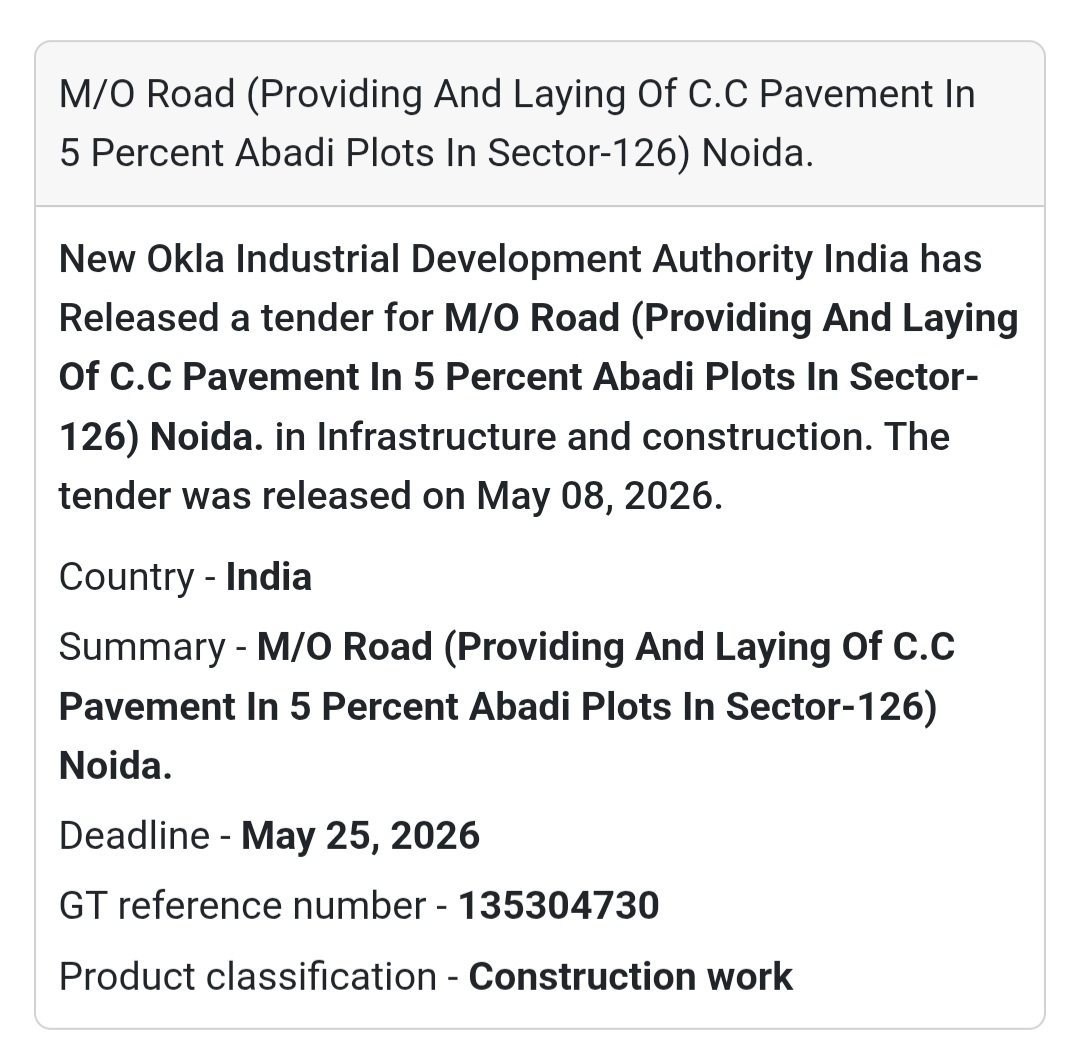 🛣️ Heading: M/O Road Providing And Laying Of C.C Pavement In Sector-126 Noida
