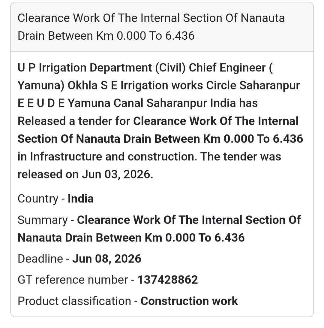 🌊 Heading: Nanauta Drain Clearance & Restoration Work