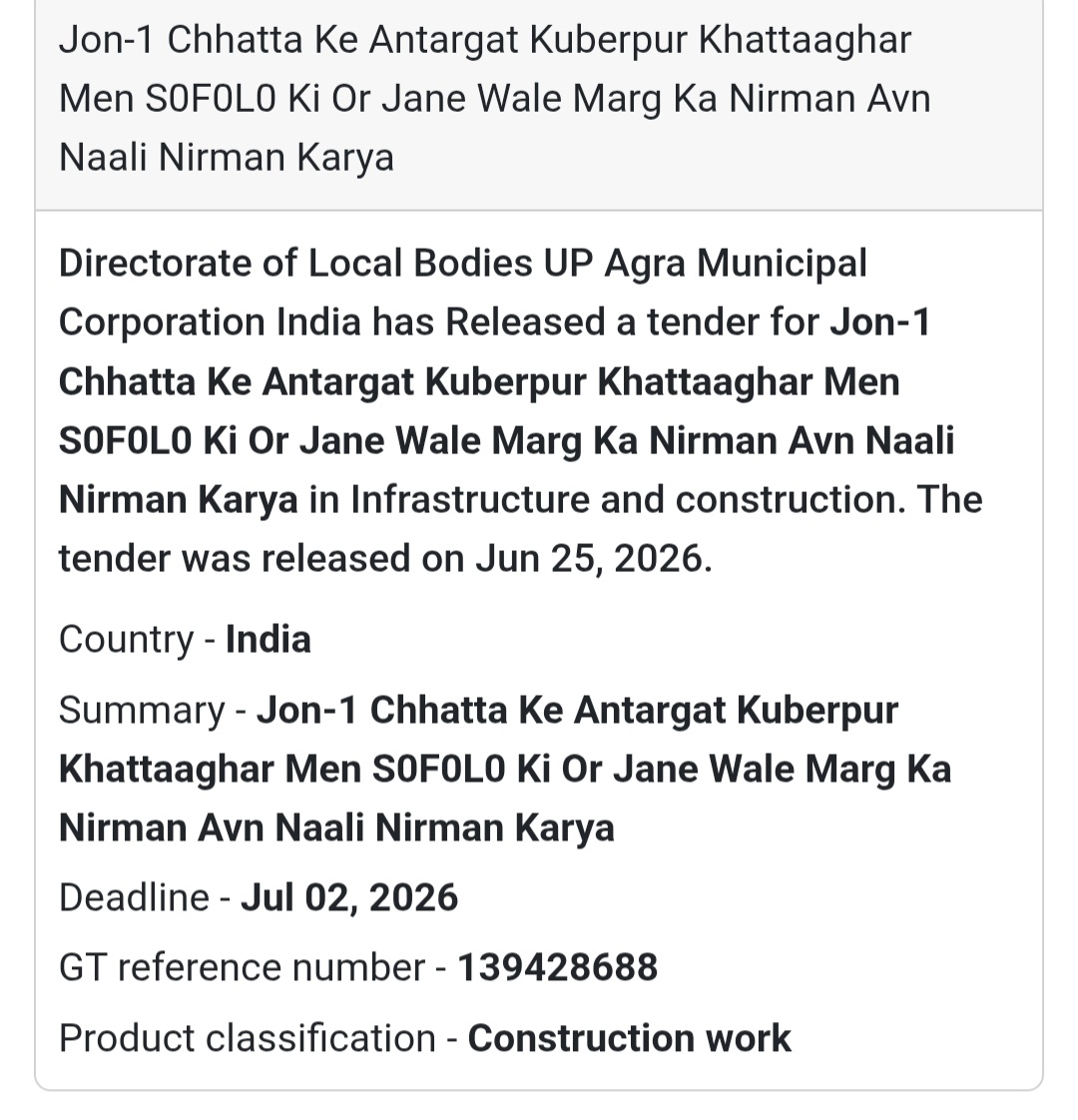 📌 Heading: Road & Drain Construction at Kuberpur Landfill – Agra, Uttar Pradesh