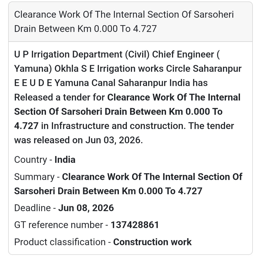 🌊 Heading: Sarsoheri Drain Clearance Project