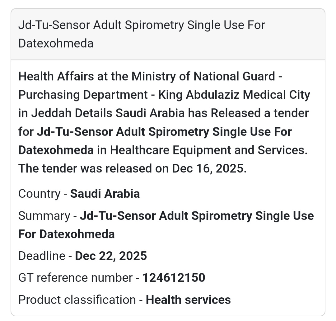 🔔 Healthcare Equipment Tender | Saudi Arabia 🇸🇦