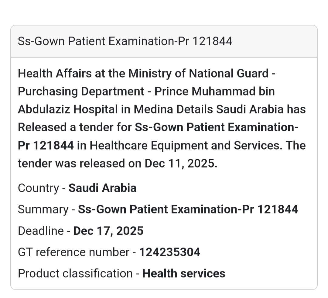 🏥 Healthcare Services Tender – Saudi Arabia 🇸🇦🩺