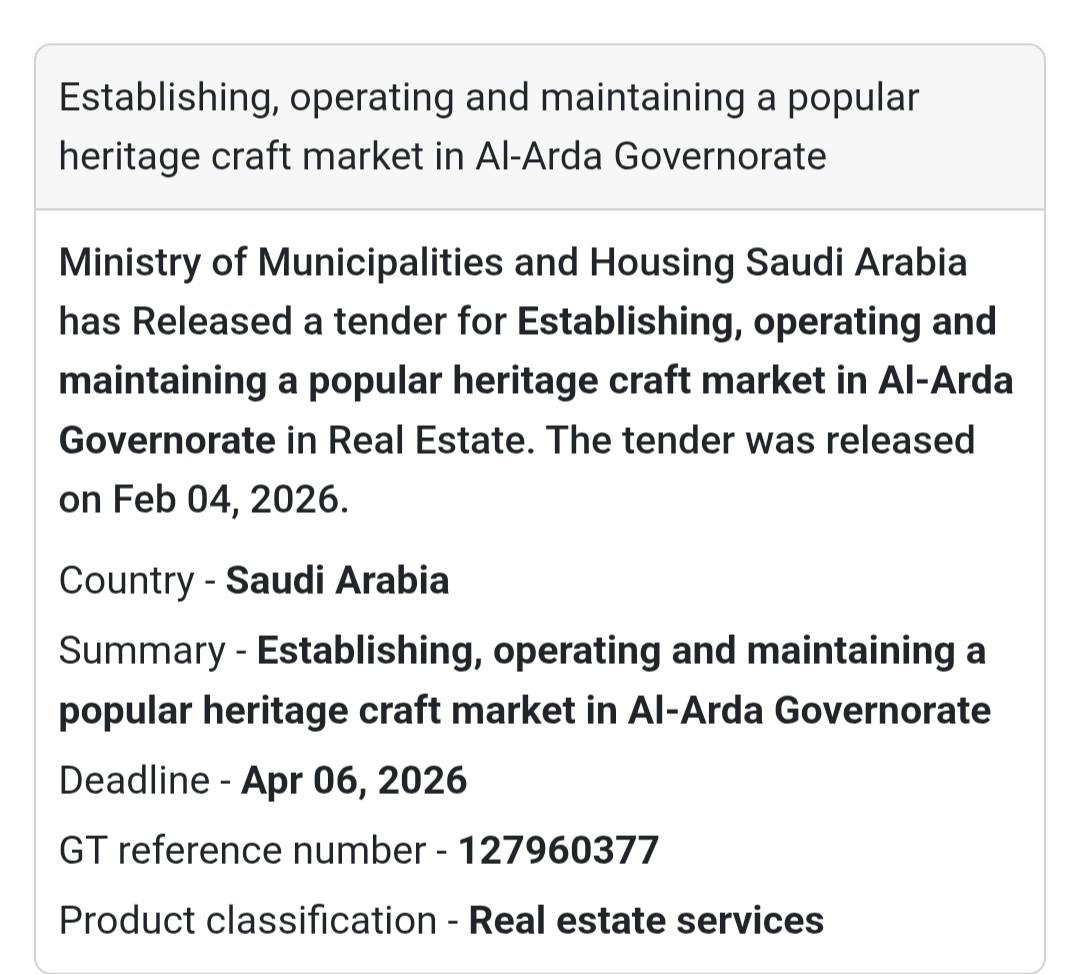 🧵 Heritage Craft Market – Al-Arda Governorate