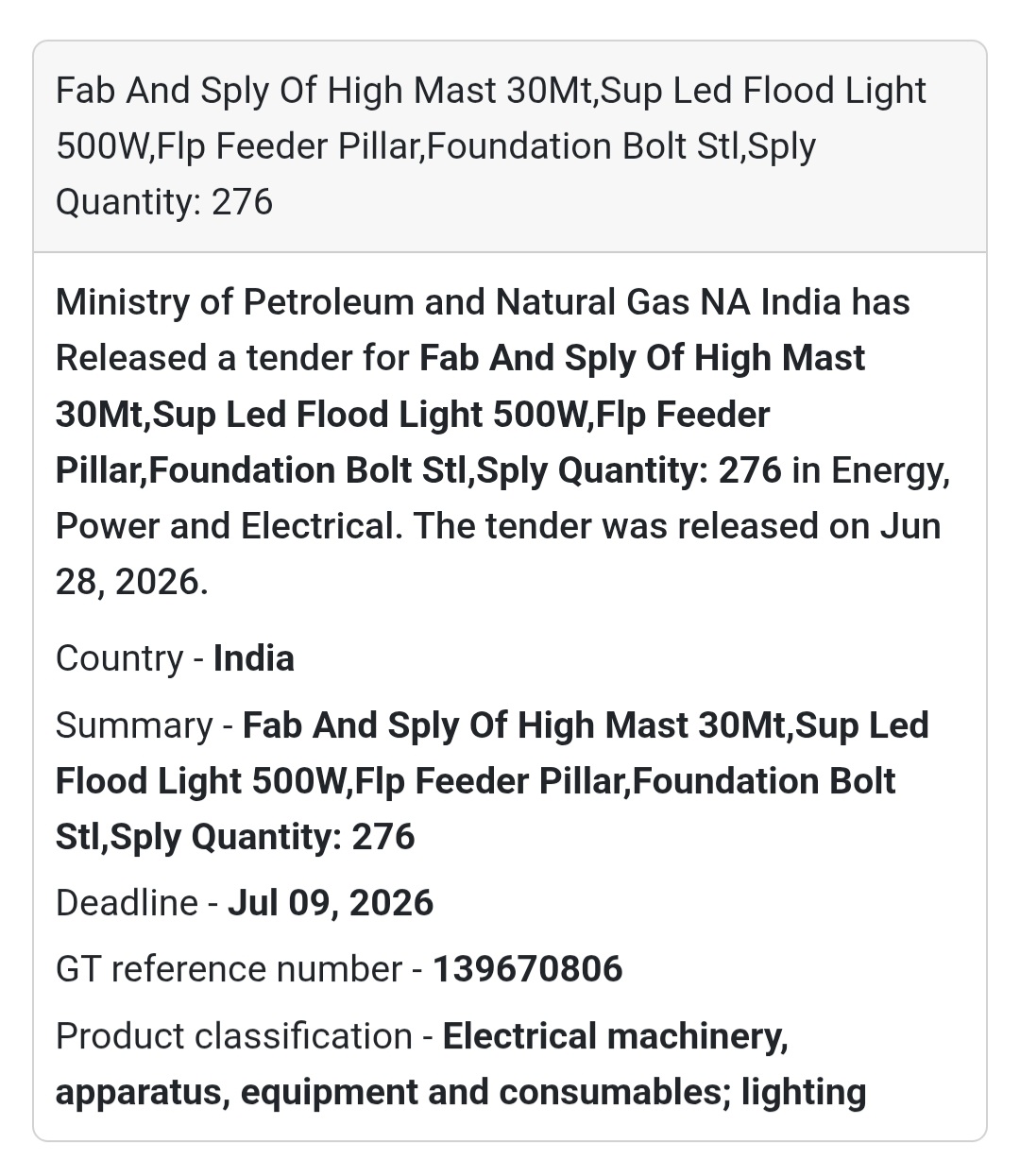 💡 High Mast LED Flood Light Supply | India 🇮🇳
