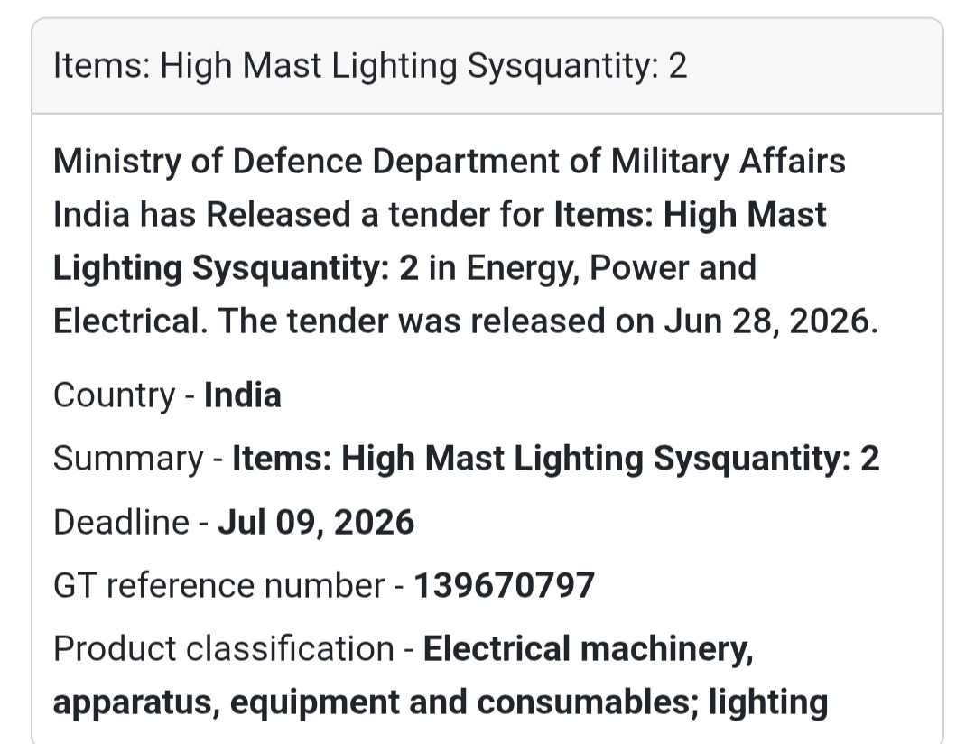 💡 High Mast Lighting System | India 🇮🇳