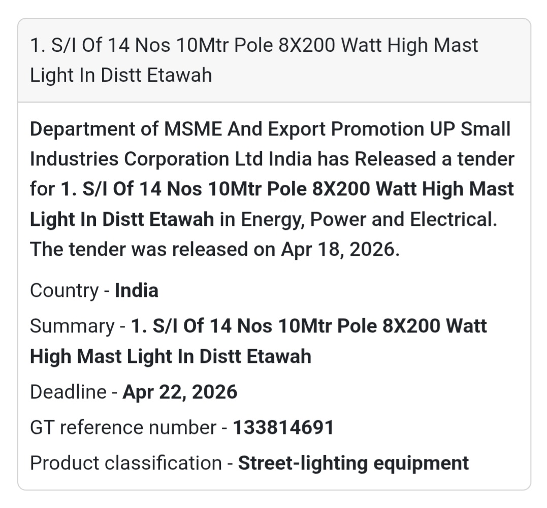 💡 High Mast Lights – Etawah