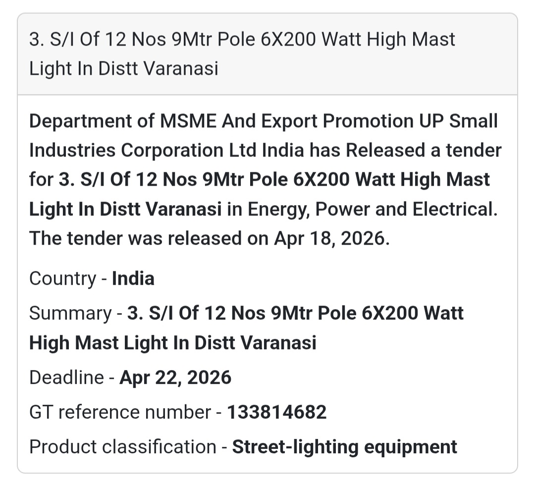 💡 High Mast Lights – Varanasi