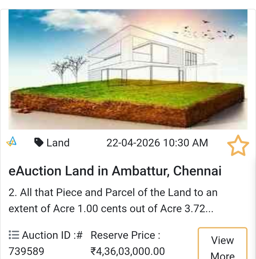 🌆 High-Value Land in Ambattur, Chennai – Bank Auction Deal