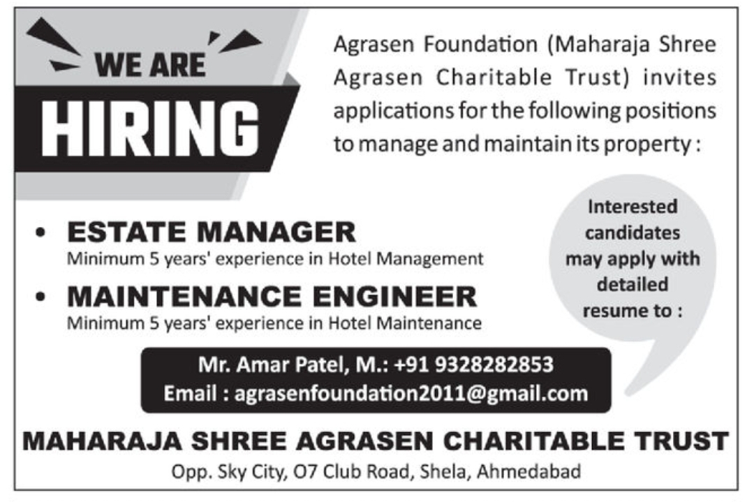 💼 Hiring – Agrasen Foundation