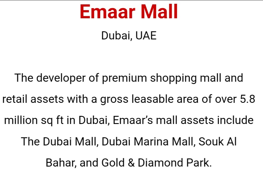 🚨 Hiring Alert – Emaar Mall, UAE! 🇦🇪