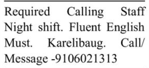 💼 Hiring – Calling Staff (Night Shift)
