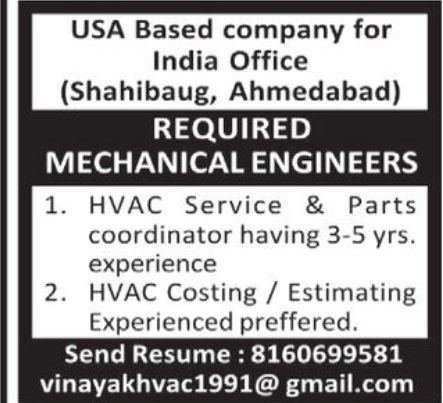 ⚙️ Hiring – Mechanical Engineers